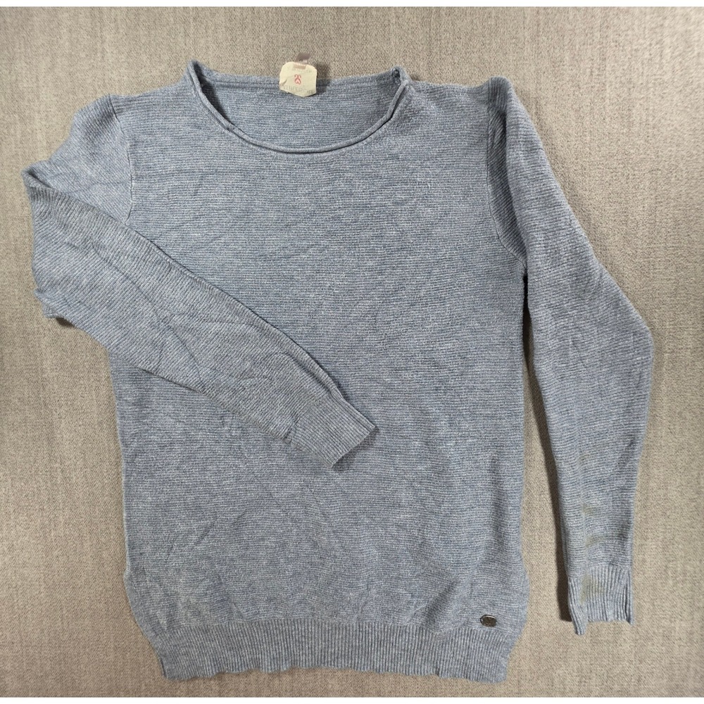 Athleisure by Sioni Sweater Womens M Blue Textured Knit Long Sleeve Crewneck